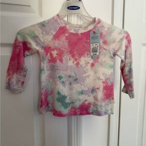 Cat & Jack Kids Long Sleeve Tie-Dye Shirt - Pink, Green, Purple